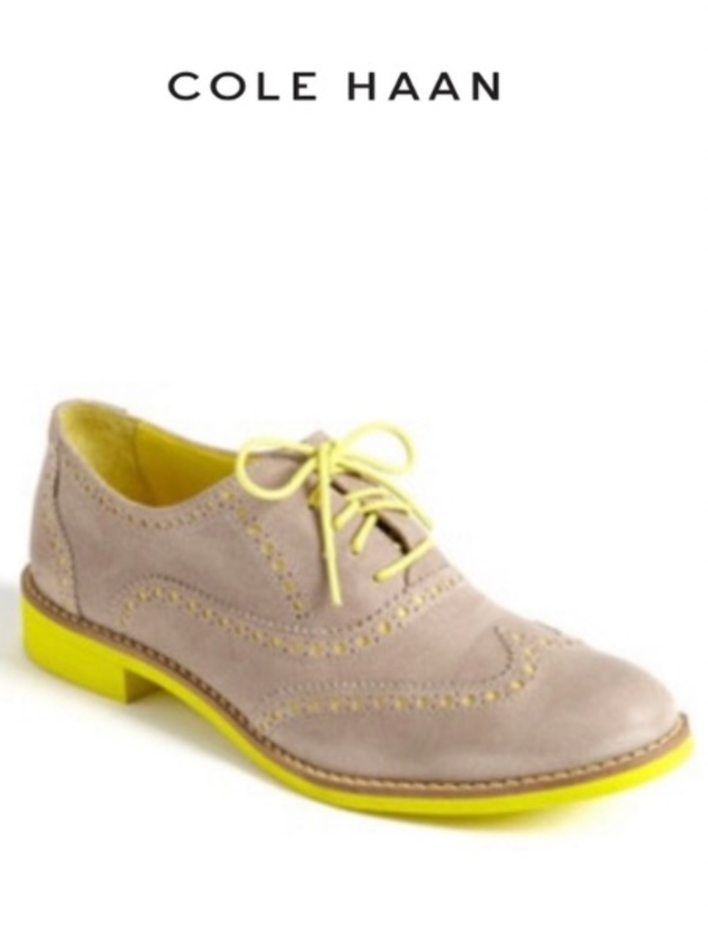Cole Haan Women's Loafers - Beige and Neon Yellow